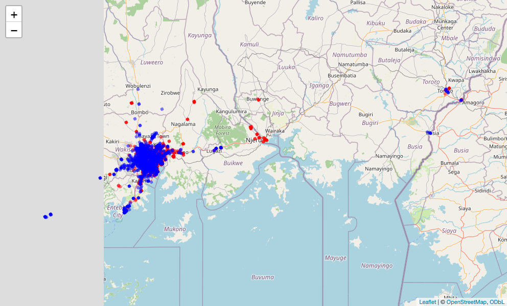 Map with collection locations and the existing treatment plants
