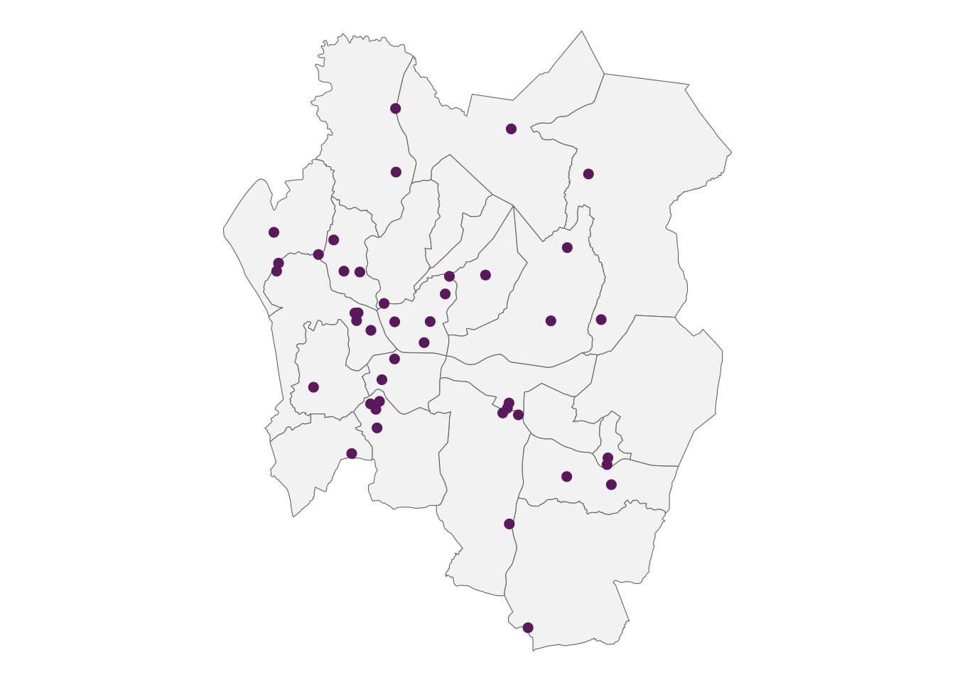 Locations of the publicly accessible waste skips in Blantyre, Malawi.